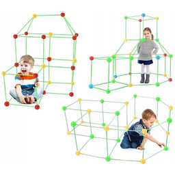 domek namiot klocki konstrukcyjne rurki słomki chatka kreatywna