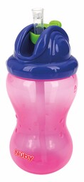 Nuby Kubek niekapek ze składaną słomką 360 ml