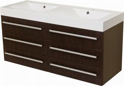 Szafka łazienkowa wenge mat 140cm FOKUS z umywalką