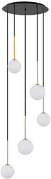 Lampa wisząca KARO V 120cm 5xG9 czarny/złoty 10303