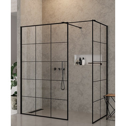 New Trendy New Modus Black Walk-In 140x120x200cm przejrzyste