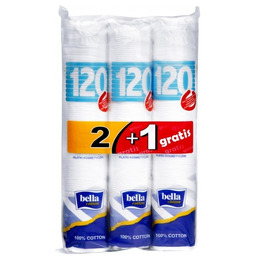 Bella Płatki Kosmetyczne Okrągłe 120 Sztuk 3 Opakowania
