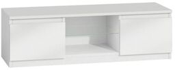 Stolik, szafka RTV, Karo, 140x40x36 cm, biały, połysk