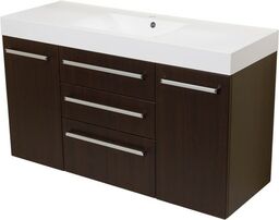 Szafka łazienkowa wenge mat 140cm FOKUS z umywalką