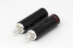 W&M audio wtyk RCA cinch black, srebrzony (2