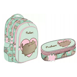 Zestaw Plecak 4 komorowy Pusheen mint piórnik
