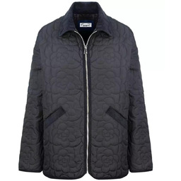 Krótka pikowane kwiaty przejściowa kurtka -S