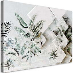 Obraz na płótnie, Zielone liście 3D 60x40