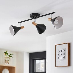 Lampa sufitowa Lindby Arina, 53 cm, czarna, 3-punktowa,