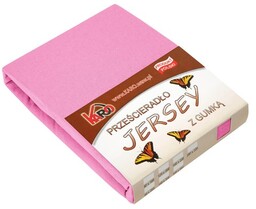 Prześcieradło jersey z gumką 160x200 różowe P20-160 grube