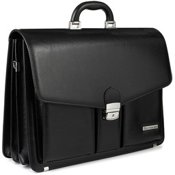 Czarna męska aktówka Beltimore teczka elegancka pojemna W35