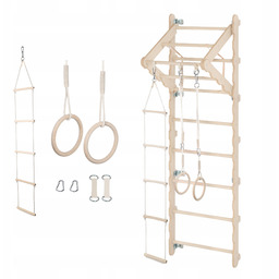 Drabinka gimnastyczna treningowa dla dzieci+Koła gimnastyczne+Drabinka lina