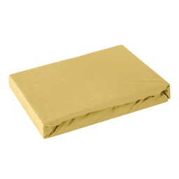 Design 91 Prześcieradło jersey z gumką 120x200 musztardowe
