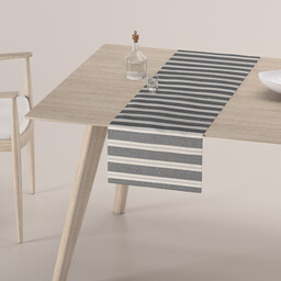 Bieżnik prostokątny, czarno-beżowe pasy, 40 x 130 cm,