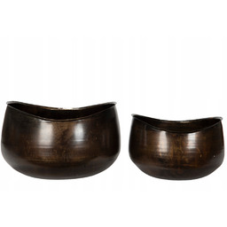 Doniczka Styl Loft postarzany czarny metal do bonsai