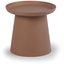Plastikowy stolik kawowy FUNGO, średnica 50 cm, ceglasty