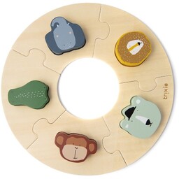 Drewniane Okrągłe Puzzle Ze Zwierzątkami Trixie Baby