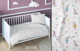 KARO Pościel bawełniana 160x200 królik balet biała kolorowa