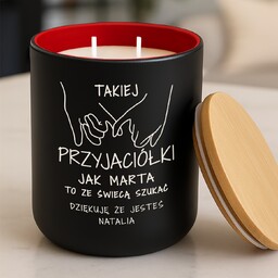 Świeca sojowa z grawerem dla przyjaciółki