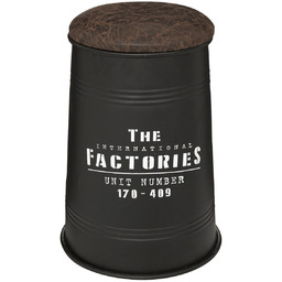 Pufa Joao Atmosphera okrągła czarna z brązowym siedziskiem