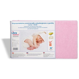 Libra-Babies Prześcieradło nieprzemakalne 120x60cm różowe