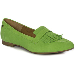 Maciejka Baleriny damskie skórzane zielone-37