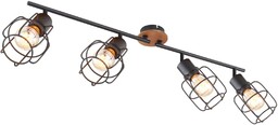 Globo Nasufitowa lampa Willa 54037-4 druciane reflektorki czarne