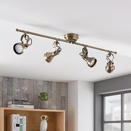 Lampa sufitowa PERSEAS Lindby, możliwość ściemniania, brązowy /