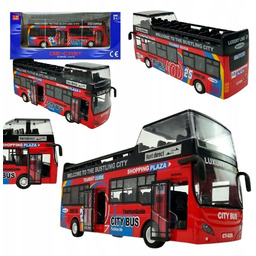 MEGADIDI AUTOBUS DOUBLE DECKER metalowy ŚWIATŁA DŹWIĘKI model