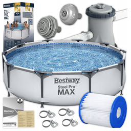 Basen Stelażowy Okrągły Ogrodowy dla Dzieci 305x76cm Bestway