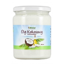 Olej (Masło) Kokosowy Nierafinowany, Tłoczony na Zimno, Myvita,