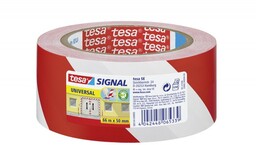 Taśma ostrzegawcza BHP Tesa Signal Universal biało-czerwona, długość