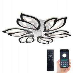 Lampa Led Plafon Sufit Żyrandol 72 W Czarny