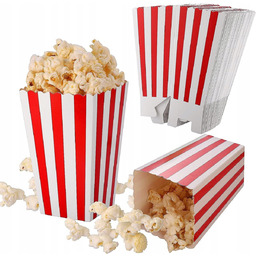 50x PUDEŁKO PAPIEROWE NA POPCORN SKŁADANE ZESTAW