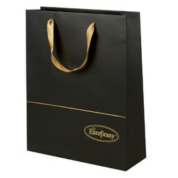 Eurofirany Torba prezentowa 36x12x44 Premium czarna złota papierowa