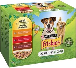 Friskies Karma dla Psów, Kurczak/Jagnięcina/Wołowina, 12 x 100