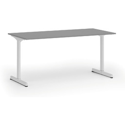 Biurko PRIMO BETA, 160x80 cm, biała podstawa, grafit