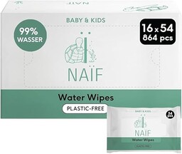Naïf Chusteczki nawilżane bez plastiku, 864 sztuki (16