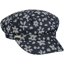 Czapka Żeglarska Flower Denim by Seeberger, ciemnoniebieski, One