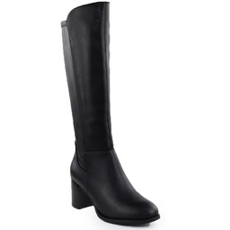 Skórzane kozaki damskie na obcasie czarne Sergio Leone