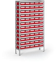 Regał z pojemnikami plastikowymi Shelfpoj., 2000x1000x400 mm, 60x