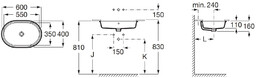 ROCA A3270YC000 GAP Umywalka podblatowa owalna 55x35 cm