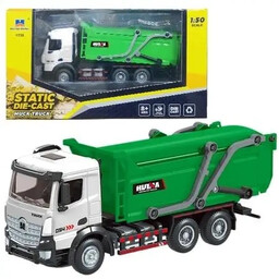 Śmieciarka metalowa zielona 1:50 - Leantoys