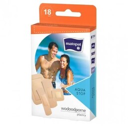 MATOPAT Aqua Stop Plastry wodoodporne z opatrunkiem, 18szt.