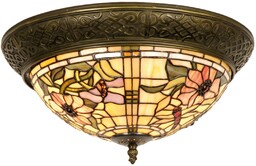 Clayre&Eef Lampa sufitowa tiffany MIRA, możliwość ściemniania, multikolor,