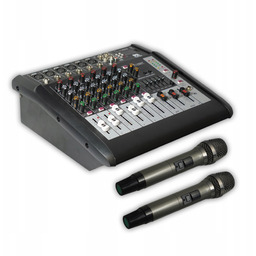 Powermikser z dwoma mikrofonami P2 Audio Pms 206
