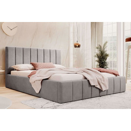 Łóżko tapicerowane z pojemnikiem SFG0116 140x200 Welur Szary