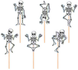 Pikery na babeczki Szkielety na Halloween - 6