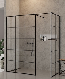 New Trendy New Modus Black Walk-In 150x120x200cm przejrzyste