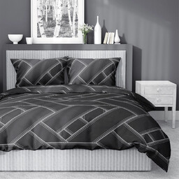 Pościel z satyny bawełnianej w geometryczny wzór SJB-564